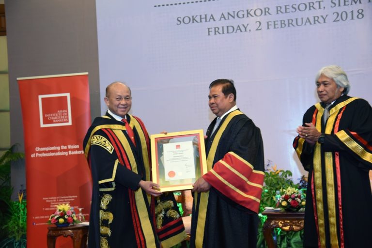 AICB Confers Honorary Fellowship Award on His Excellency Chea Chanto, Governor of National Bank of Cambodia